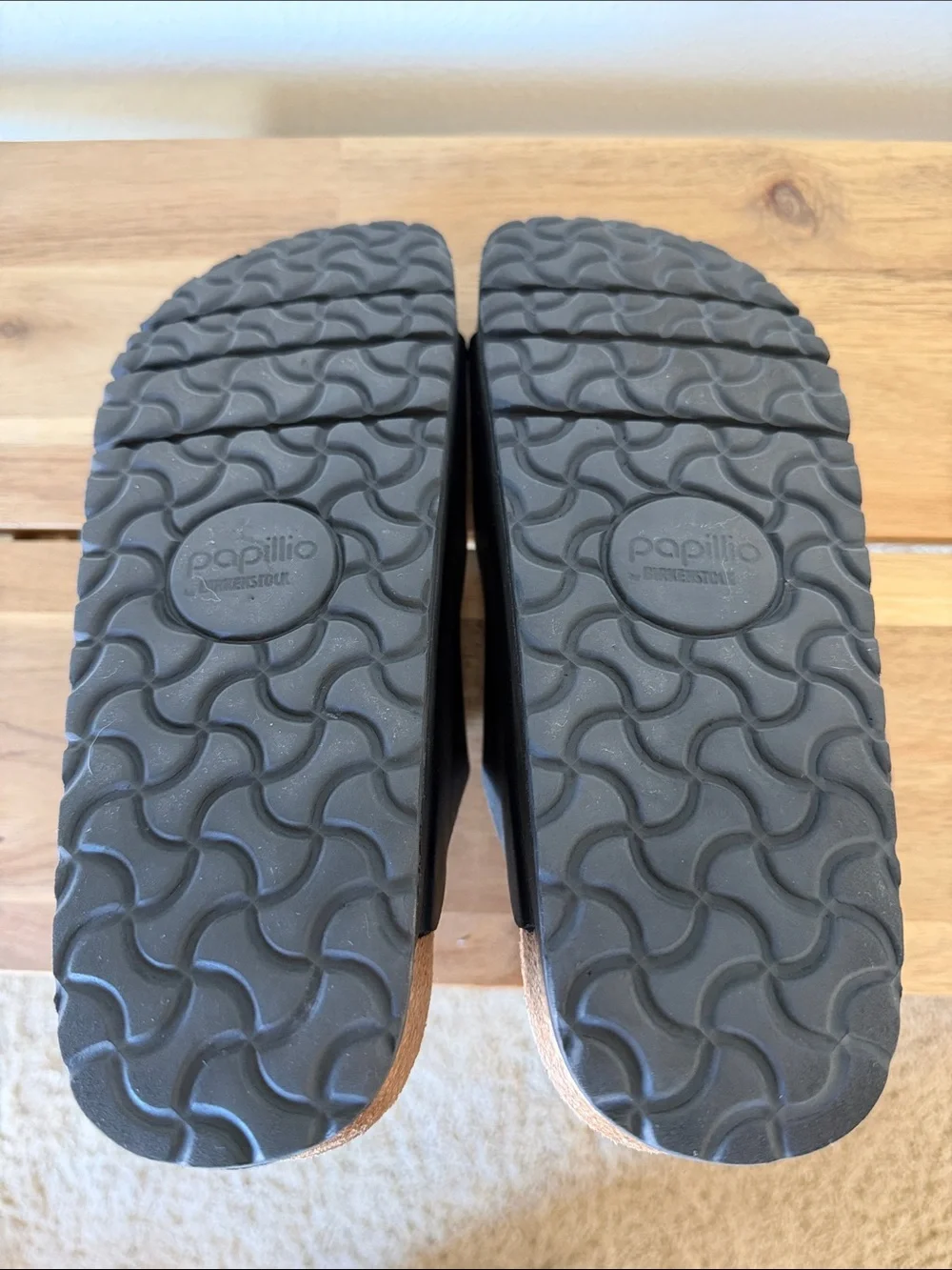 Birkenstock Papillio Platform Black Two-Strap Sandals